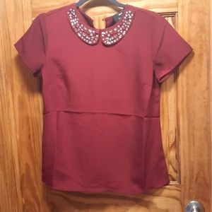 DBasso Jeweled collar Blouse. NEW